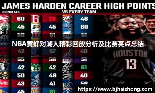NBA黄蜂对湖人精彩回放分析及比赛亮点总结